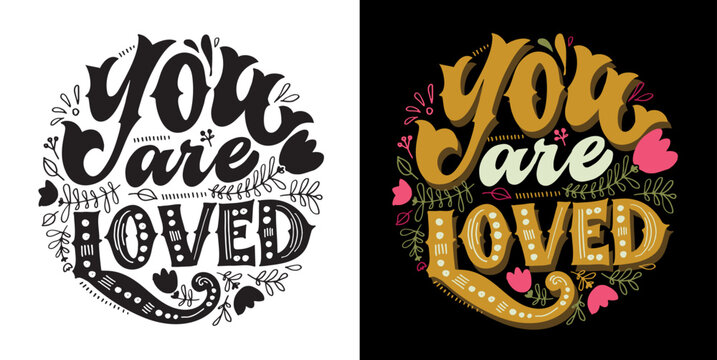 Cute hand drawn doodle lettering postcard about life. Beautiful t-shirt design, mug pring.