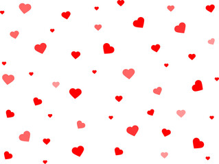 Vector hearts background.Heart png.Valentine seamless background with falling hearts.Heart confetti.Falling hearts.