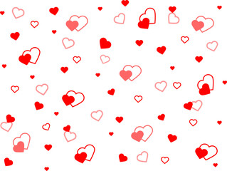 Vector hearts background.Heart png.Valentine seamless background with falling hearts.Heart confetti.Falling hearts.
