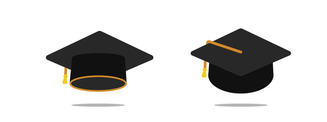 Mortarboard icon with flat style. Vector Illustration