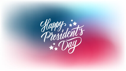 Naklejka na ściany i meble Happy Presidents Day celebration banner. Blurred background and hand lettering. United States national holiday. Vector illustration.