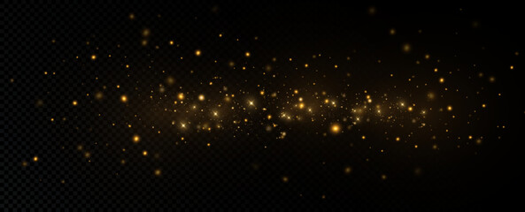 Obraz na płótnie Canvas Golden sequins glow with many lights. Glittering dust. Luxurious background of golden particles.