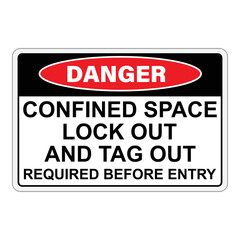 Warning danger confinden space sign.