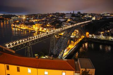Fototapeta premium Porto, Portugal - December 07, 2022: details of the unique buildings of the historic center of the city of Porto, Portugal