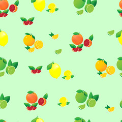 Citrus pattern of orange lime grapefruit lemon.