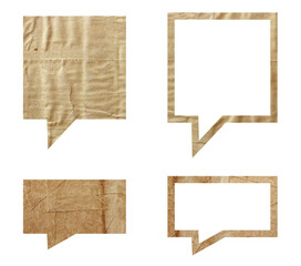 Collection speech bubbles paper texture background 