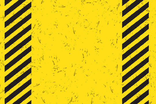 Caution warning grunge style yellow and black stripes background