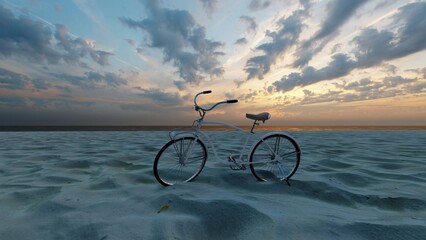 Fototapeta premium bicycle on the beach