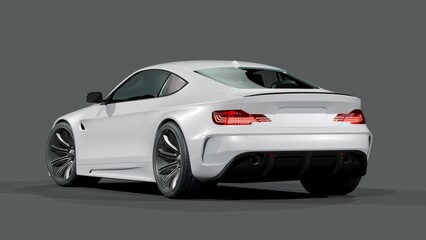Plakat 3D rendering of a generic concept car
