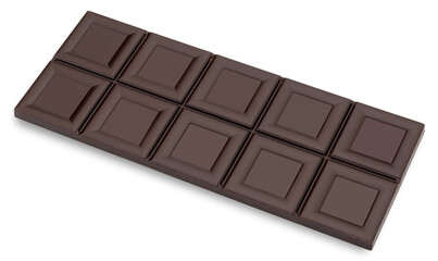 Dark chocolate bar cut out transparent