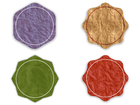 Set of flat badges, logo patches, shop labels