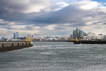 Cityview from the harbor, Reykjavik, Iceland