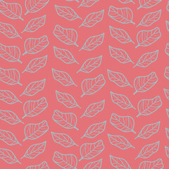 Vector handdrawn leaves pattern background. Perfect for fabric, scrapbooking, wallpaper projects