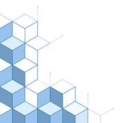 Tridimensional blocks pattern background with copy space