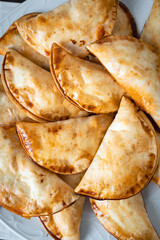 Homemade tuna, tomato and egg dumplings. Homemade and delicious Spanish tapas