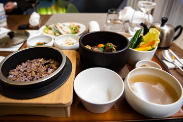 Food using steamed beef ribs, Korean traditional food, health food,