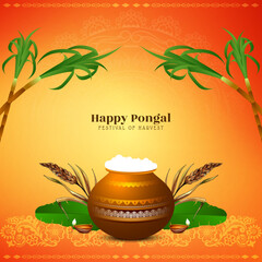 Beautiful Happy Pongal traditional south Indian festival background