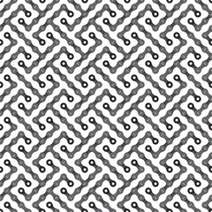 Fototapeta premium Vector diagonal geometric seamless texture realistic bike chain. Three Greek patterns.