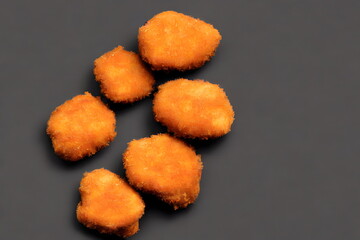 Illustration of chicken nuggets, generative ai