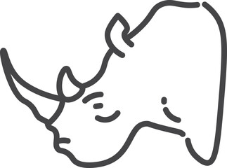 Rhinoceros head icon. Safari animal linear symbol