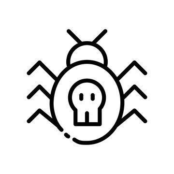 Insect line icon. Danger, virus, infected, file, antivirus, protection, vulnerability, computer, smartphone, gadgets, internet. Technology concept. Vector black line icon on a white background