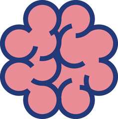 Brain icon. Neurology symbol. Intellect color sign