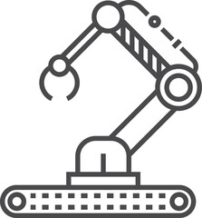 Industrial robot hand icon. Manufacture automation symbol