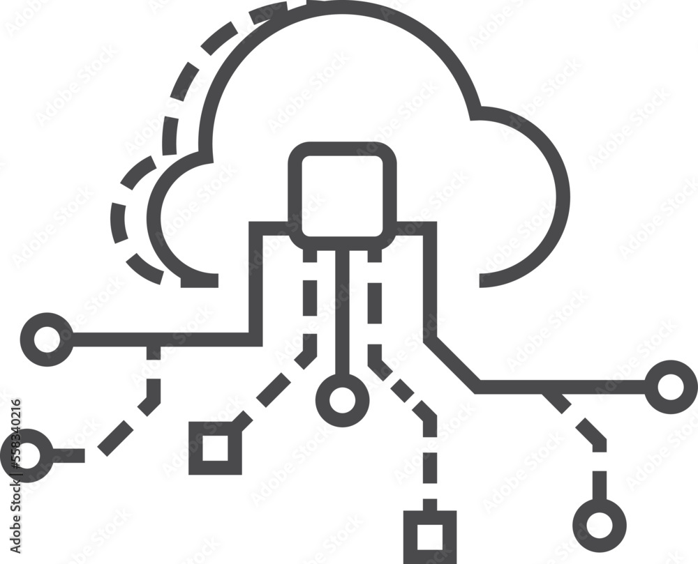 Poster cloud service icon. secure data storage symbol