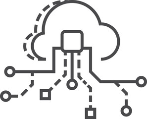 Cloud service icon. Secure data storage symbol