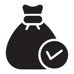 cash bag glyph icon