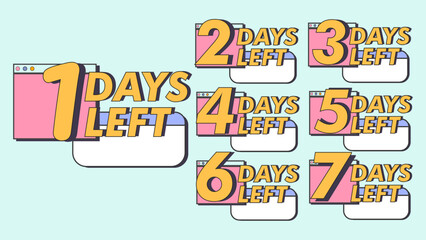 DAYS COUNTDOWN DESIGN VECTOR WITH FLAT DESIGN STYLE