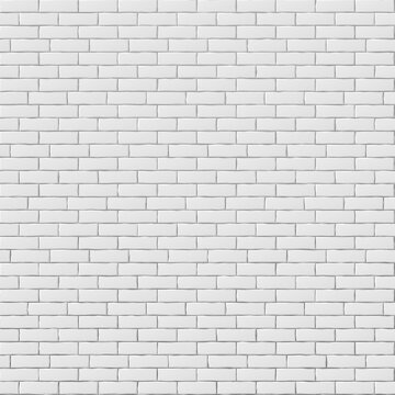 White brick wall background. Realistic seamless pattern