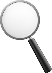 Magnifying glass icon. Realistic optic tool. Search symbol