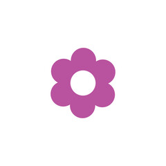Fototapeta na wymiar eps10 pink vector spring flower abstract solid art icon or logo isolated on white background. circular flower symbol in a simple flat trendy modern style for your website design, and mobile app