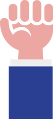 Lifted fist icon. Power symbol. Male hand
