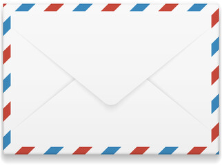 Closed letter. International mail. Sealed postal envelope