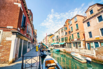 Venice street canal scenery