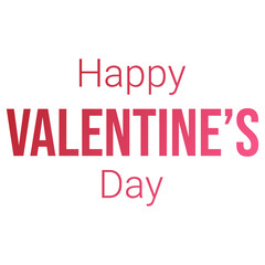 Greeting inscription Happy Valentine's Day red pink gradient