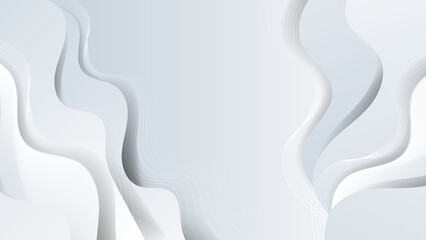 Minimal white grey geometric shapes abstract modern background design. Design for poster, template on web, backdrop, brochure, website, flyer, landing page, presentation, certificate, and webinar