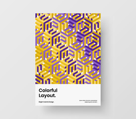 Abstract mosaic shapes front page layout. Original handbill vector design concept.