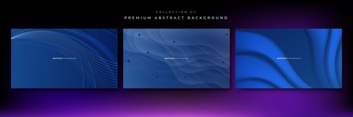 Dark dark blue geometric shapes abstract background geometry shine and layer element vector for presentation design. Suit for business, corporate, institution, party, festive, seminar, and talks.