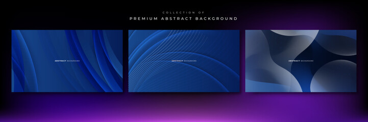 dark blue geometric shapes abstract modern technology background design. Vector abstract graphic presentation design banner pattern wallpaper background web template.