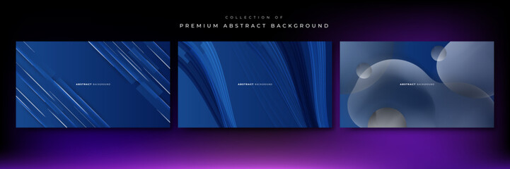 Abstract dark blue geometric shapes background. Vector illustration abstract graphic design banner pattern presentation background wallpaper web template.