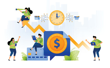 design illustration of progress in economic growth and banking. target credit card customers. increase of purchases and shopping in ecommerce. can be used for web, website, posters, apps, brochures