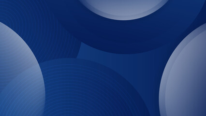 Abstract dark blue geometric shapes geometric light wave curve line shape with futuristic concept presentation background