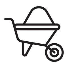 wheelbarrow line icon