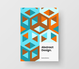 Multicolored mosaic tiles banner layout. Unique journal cover vector design concept.
