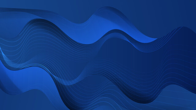 Abstract dark blue background with modern trendy fresh color for presentation design, flyer, social media cover, web banner, tech banner © TitikBak