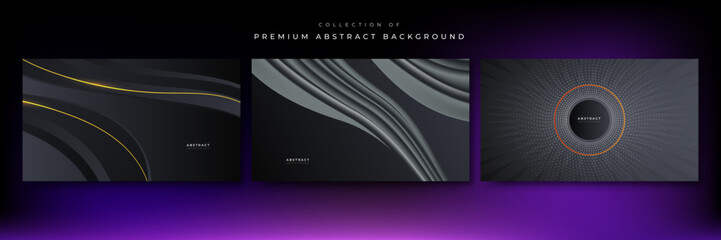 Abstract black geometric shapes 3d background. Vector illustration abstract graphic design banner pattern presentation background wallpaper web template.