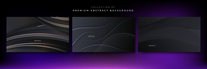 Abstract black geometric shapes geometric light 3d line shape with futuristic concept presentation background